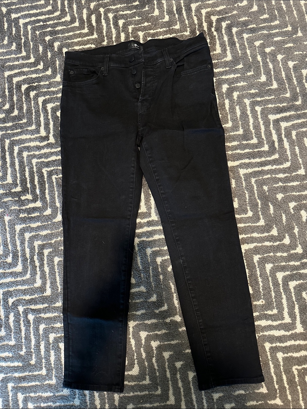 Black Women's High-Rise Button-Fly Jeans